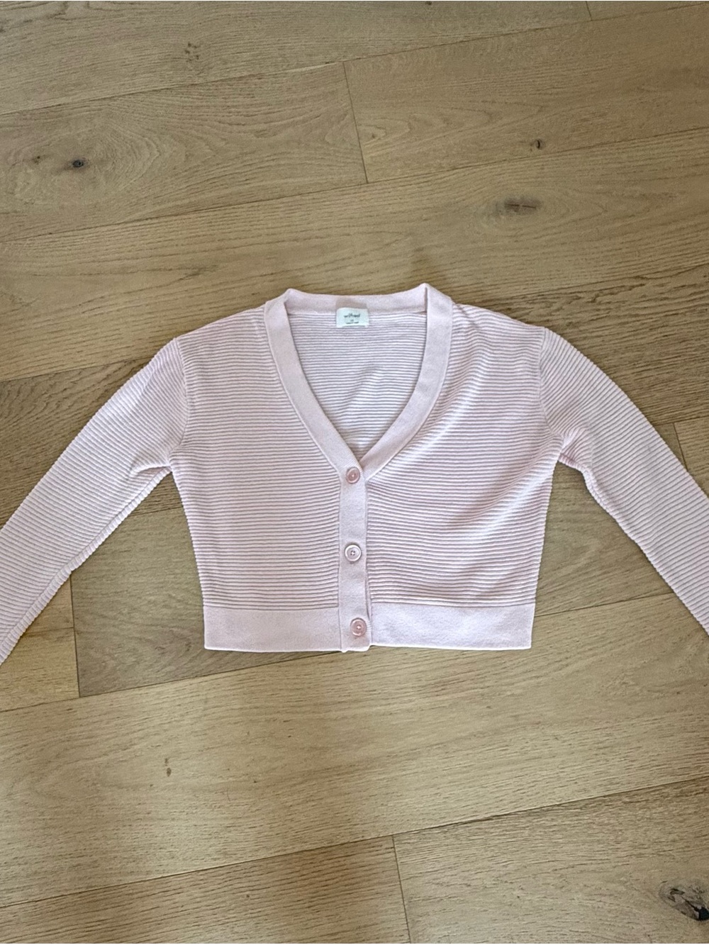 Babaton Artizia Ribbed Cardigan- Pale Pink Button Up Size XS